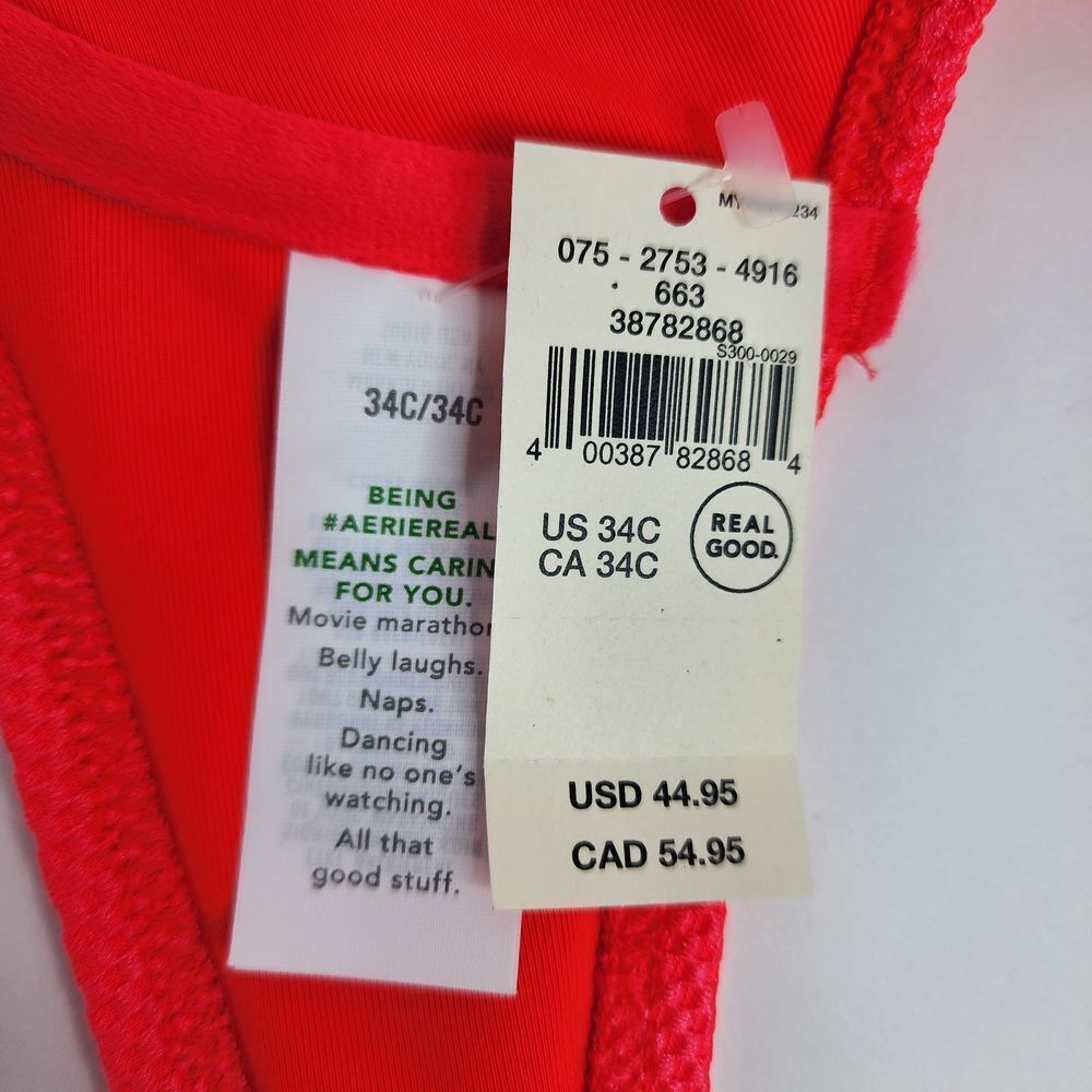 Aerie Bikini‎ Top Women's 34C Bright Orange Swim NWT - Picture 6 of 6